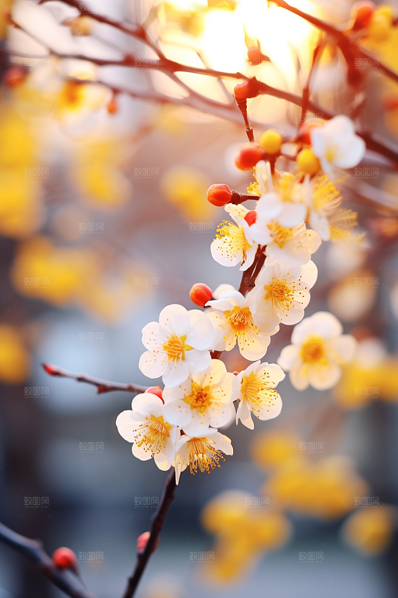 冬天腊梅花传统冬季摄影图