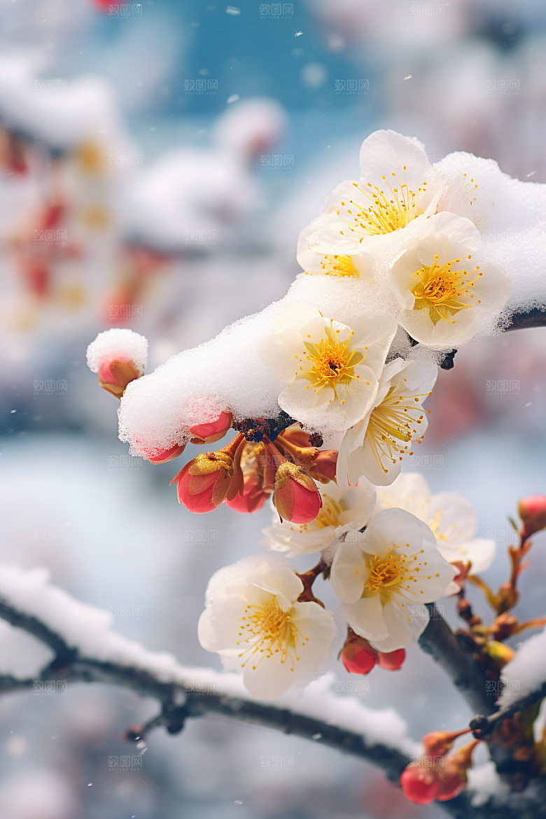 冬天腊梅花传统自然摄影图