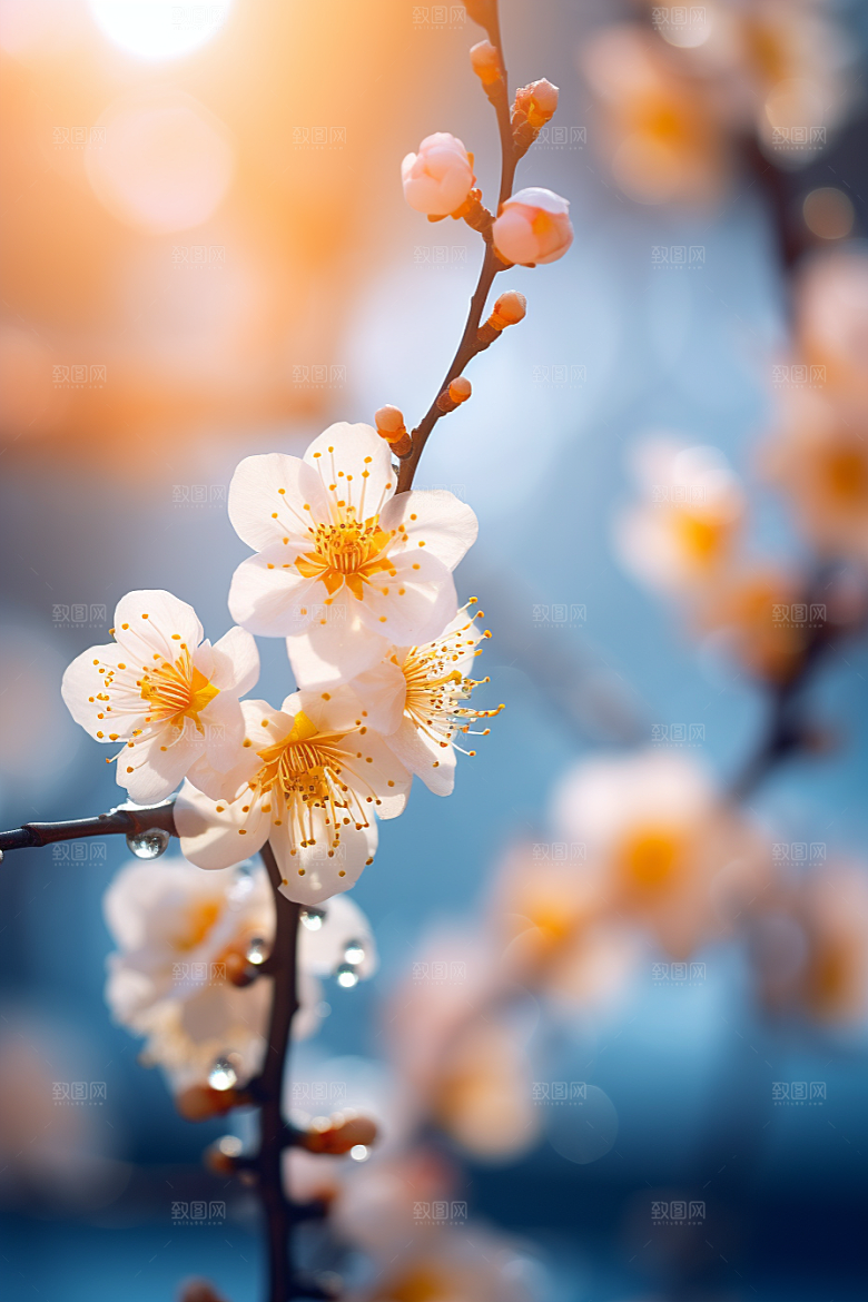 冬天腊梅花中国风植物摄影图