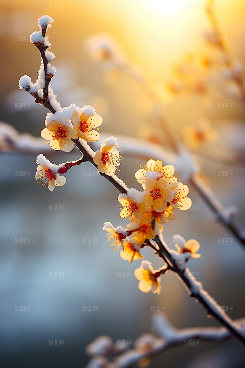 冬天腊梅花芬芳高清摄影图