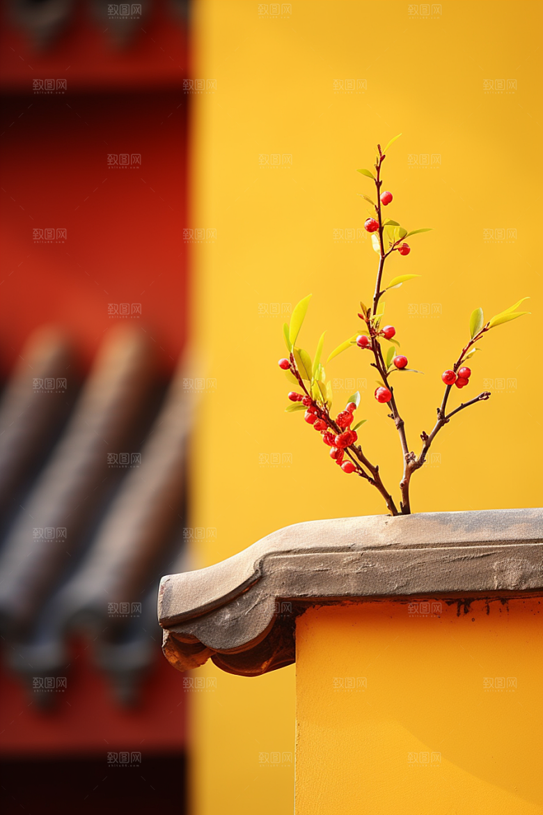 冬天腊梅花芬芳中国风摄影图