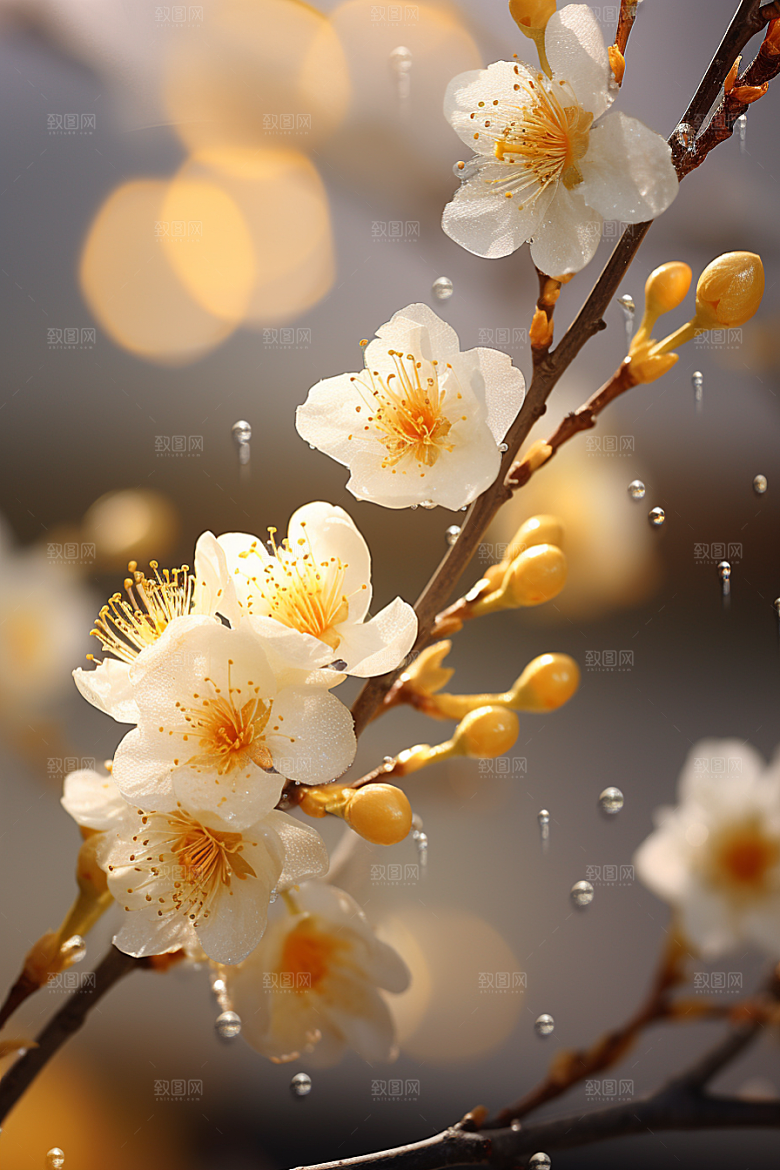 冬天腊梅花自然冬季摄影图