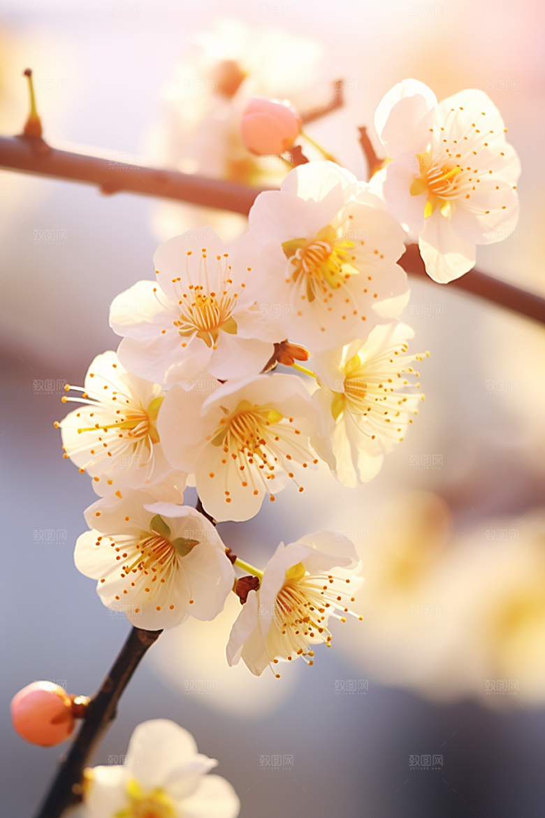 冬天腊梅花芬芳植物摄影图
