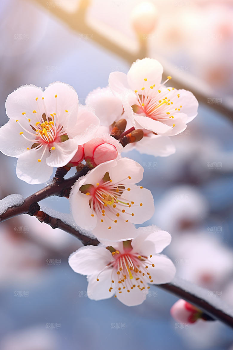 冬天腊梅花花卉园林摄影图