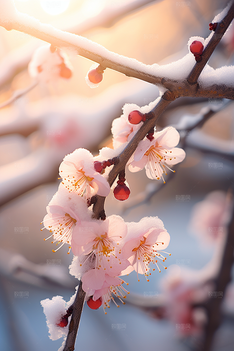冬天腊梅花植物高清摄影图