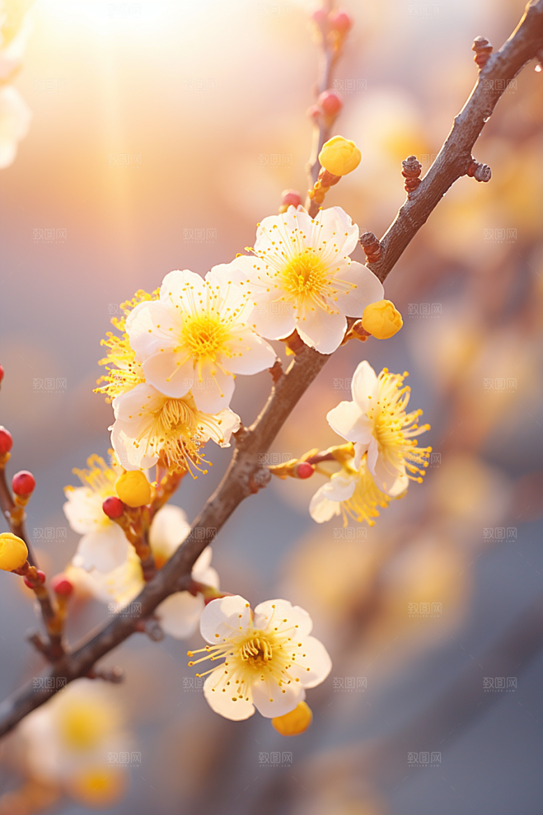冬天腊梅花优雅高清摄影图