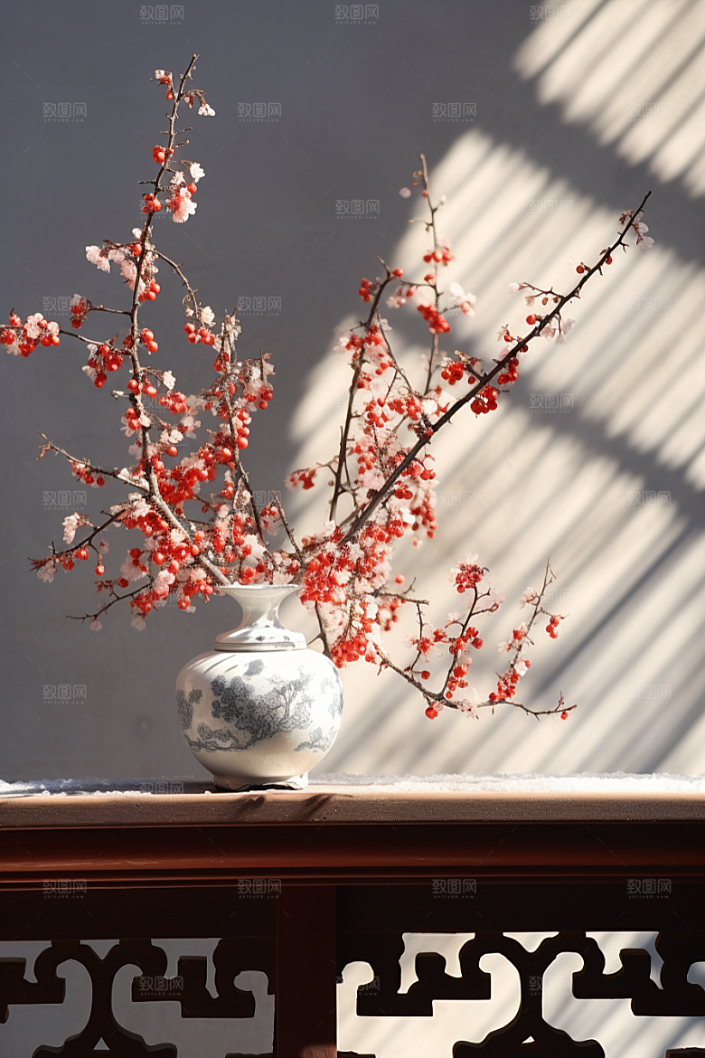 冬天腊梅花花卉冬季摄影图