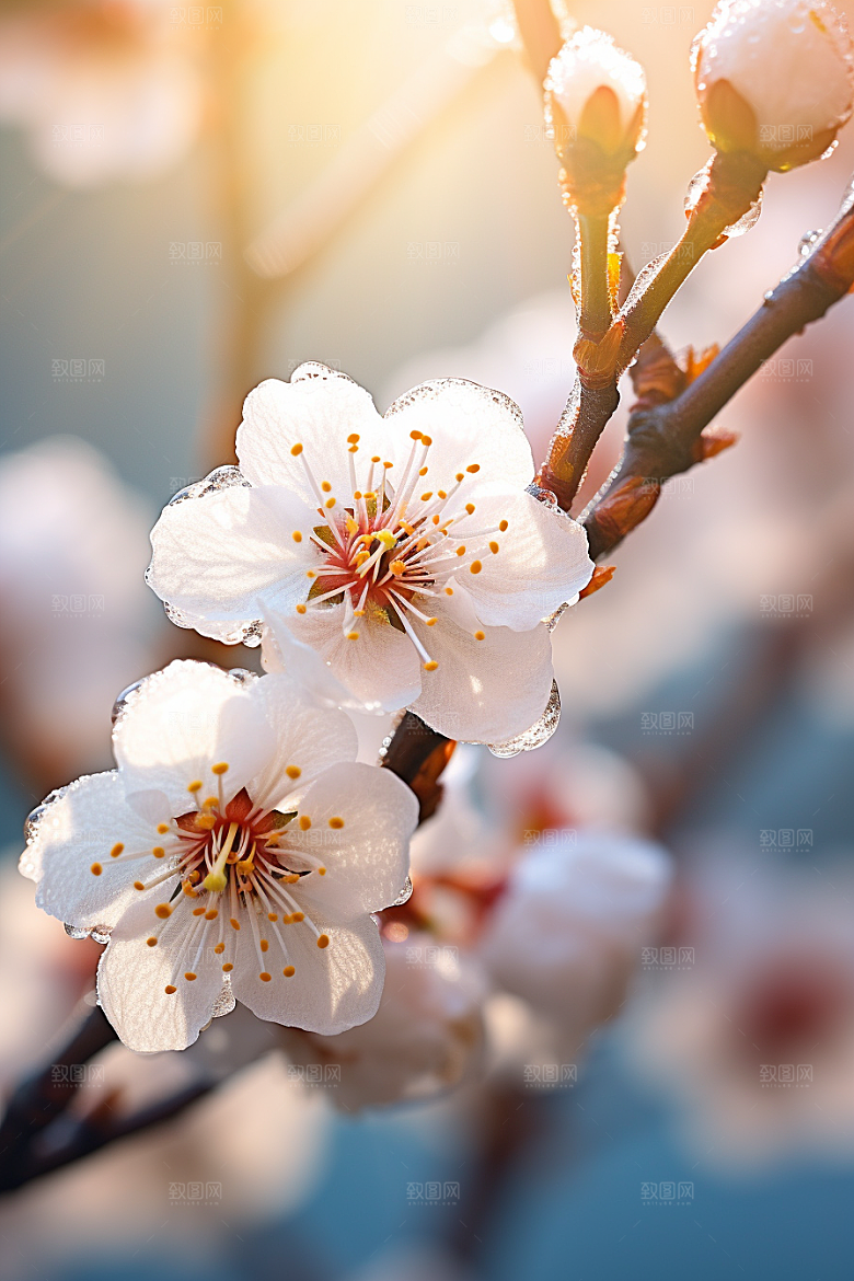 冬天腊梅花寒冷高清摄影图