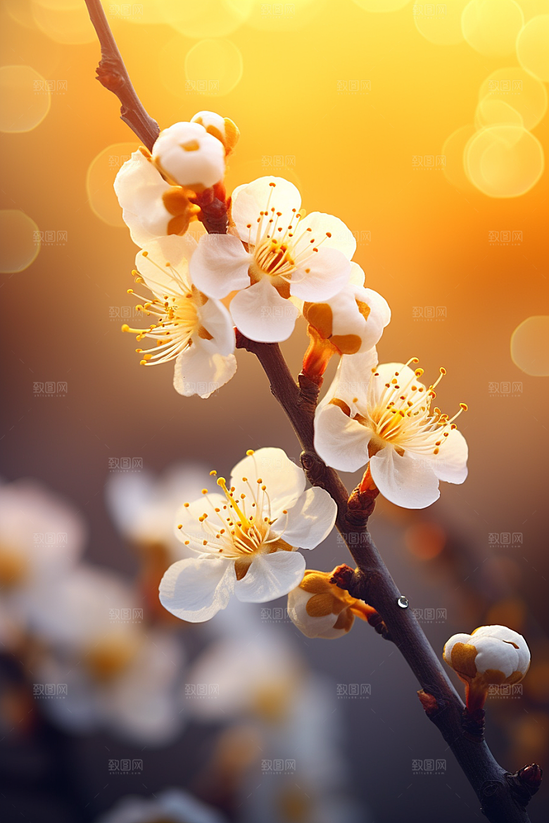 冬天腊梅花寒冷传统摄影图