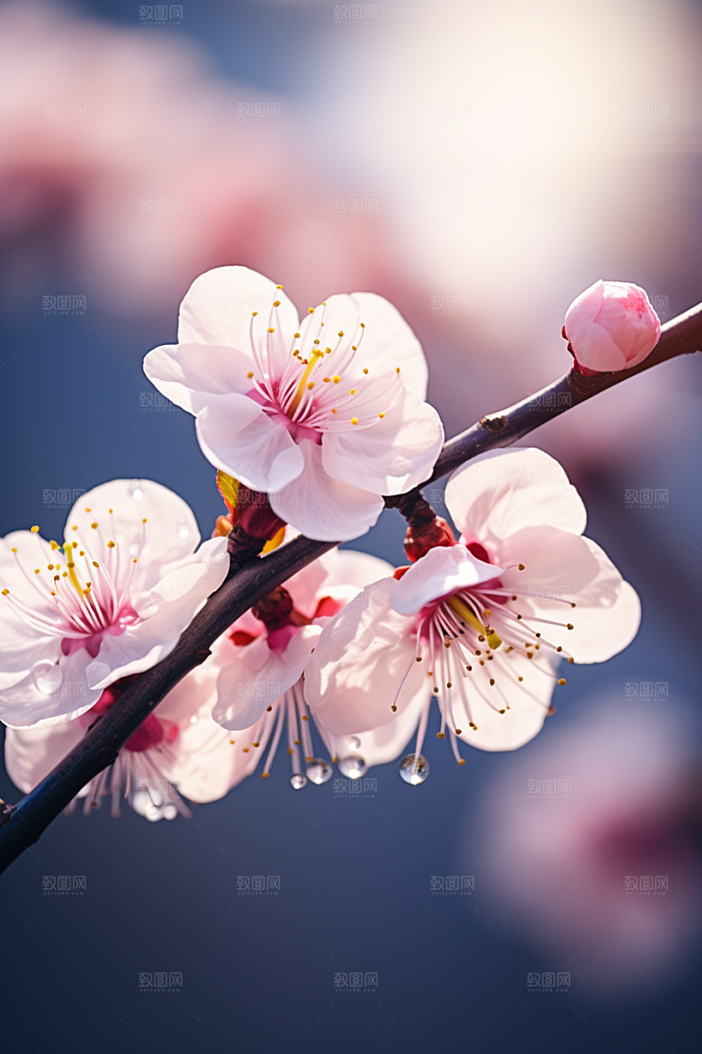 冬天腊梅花自然寒冷摄影图