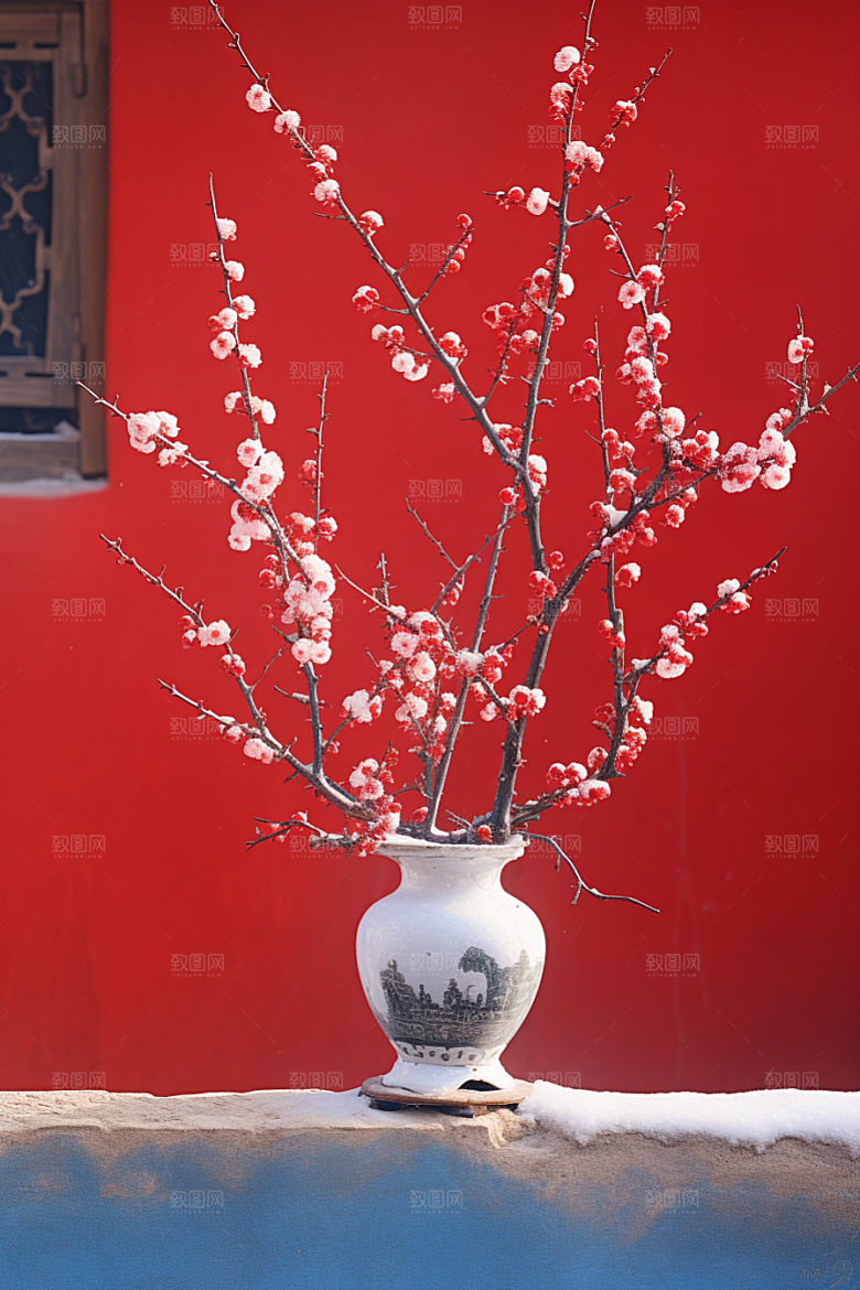 冬天腊梅花芬芳中国风摄影图