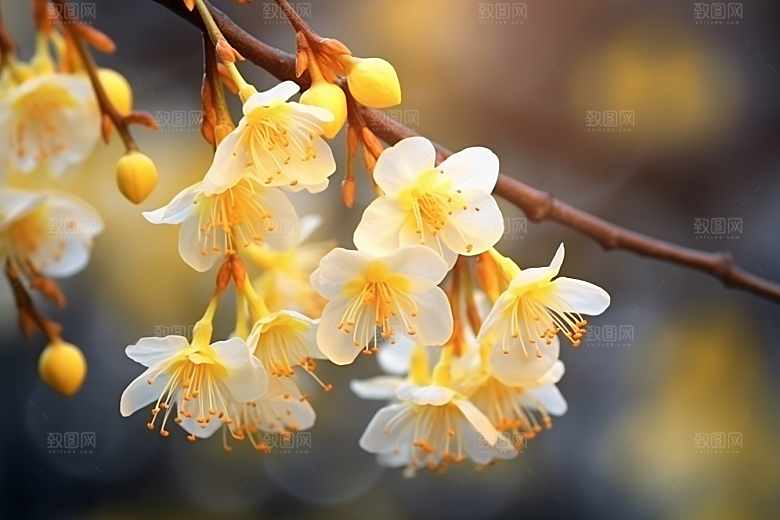 冬天腊梅花高清植物摄影图