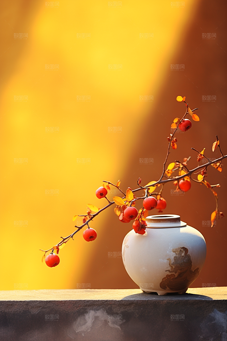 冬天腊梅花植物园林摄影图
