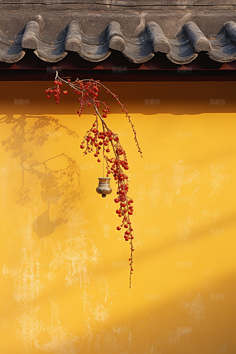 冬天腊梅花植物中国风摄影图