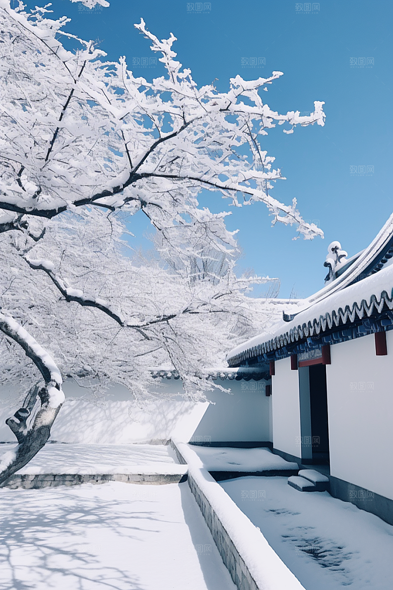 冬天腊梅花新中式芬芳摄影图