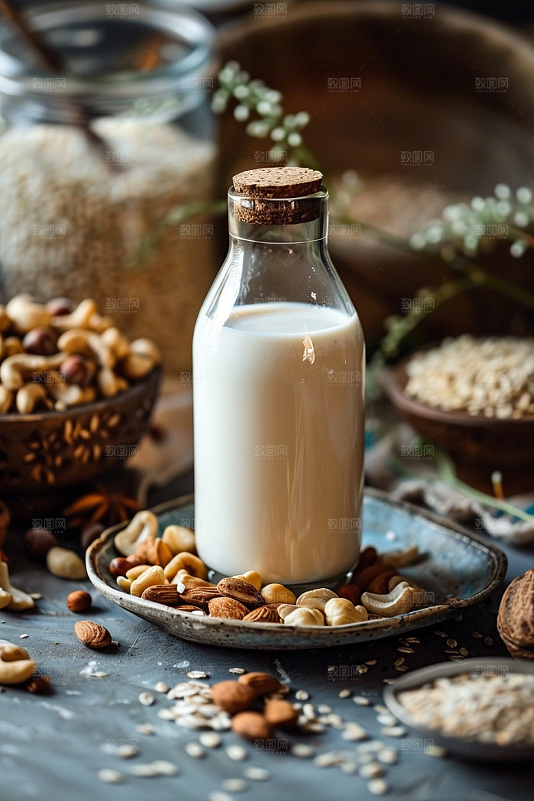 豆浆豆奶谷物美食摄影图