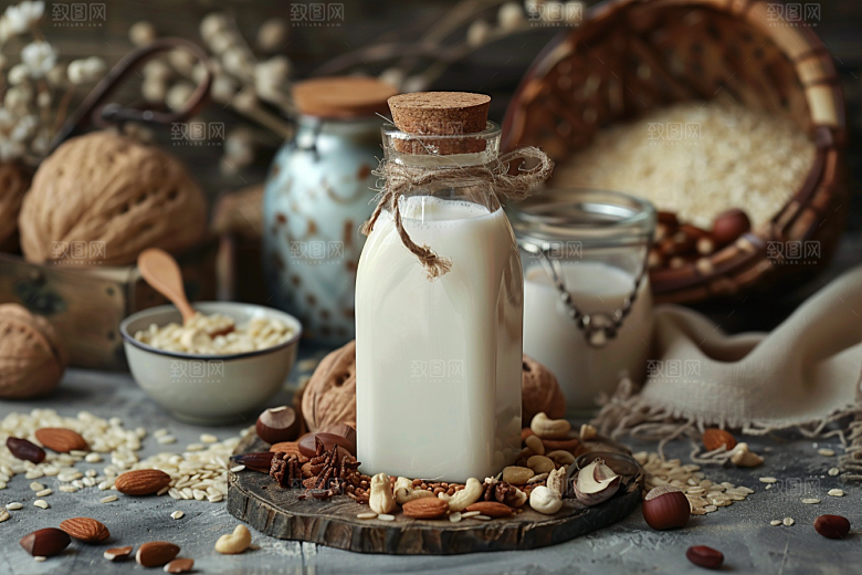 豆浆豆奶美食高清摄影图
