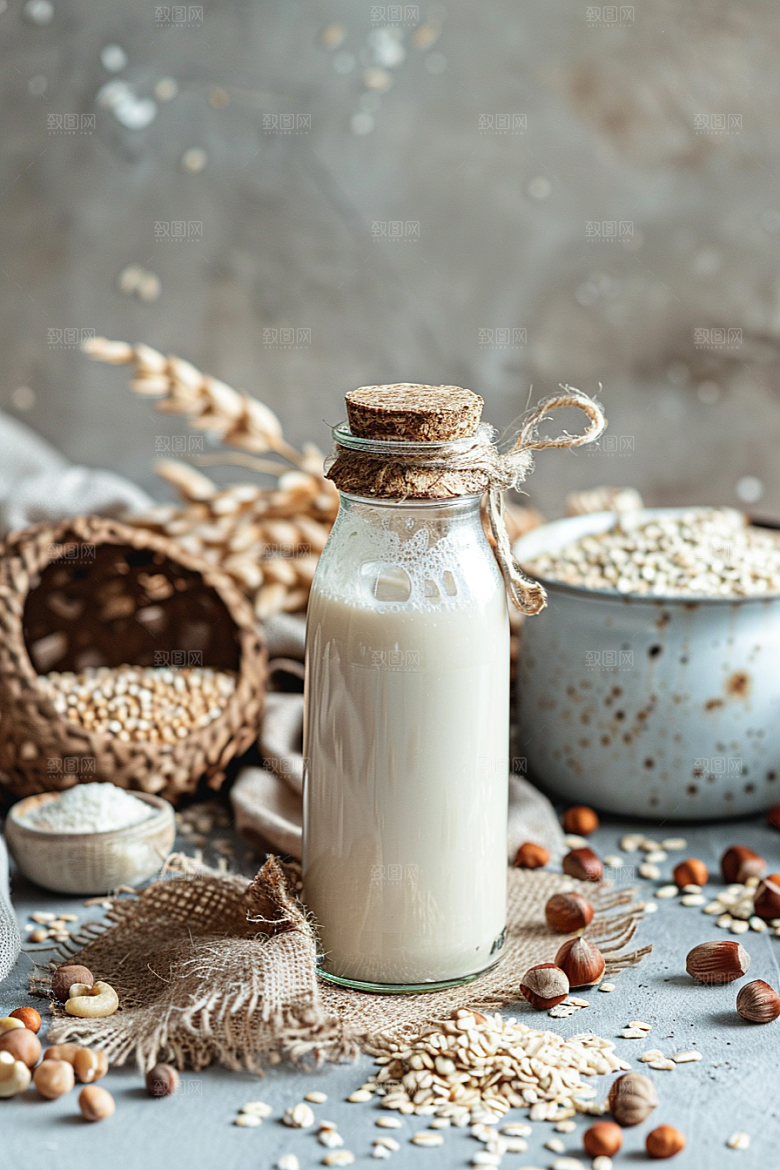 豆浆豆奶美食日系摄影图