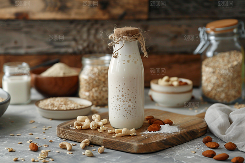 豆浆豆奶美食牛奶摄影图