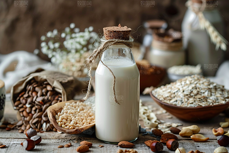 豆浆豆奶饮品自然摄影图