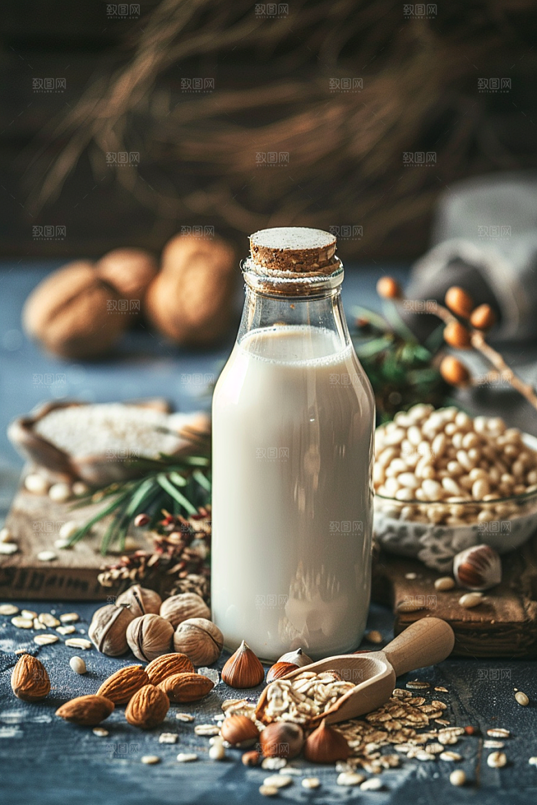 豆浆豆奶早饭美食摄影图