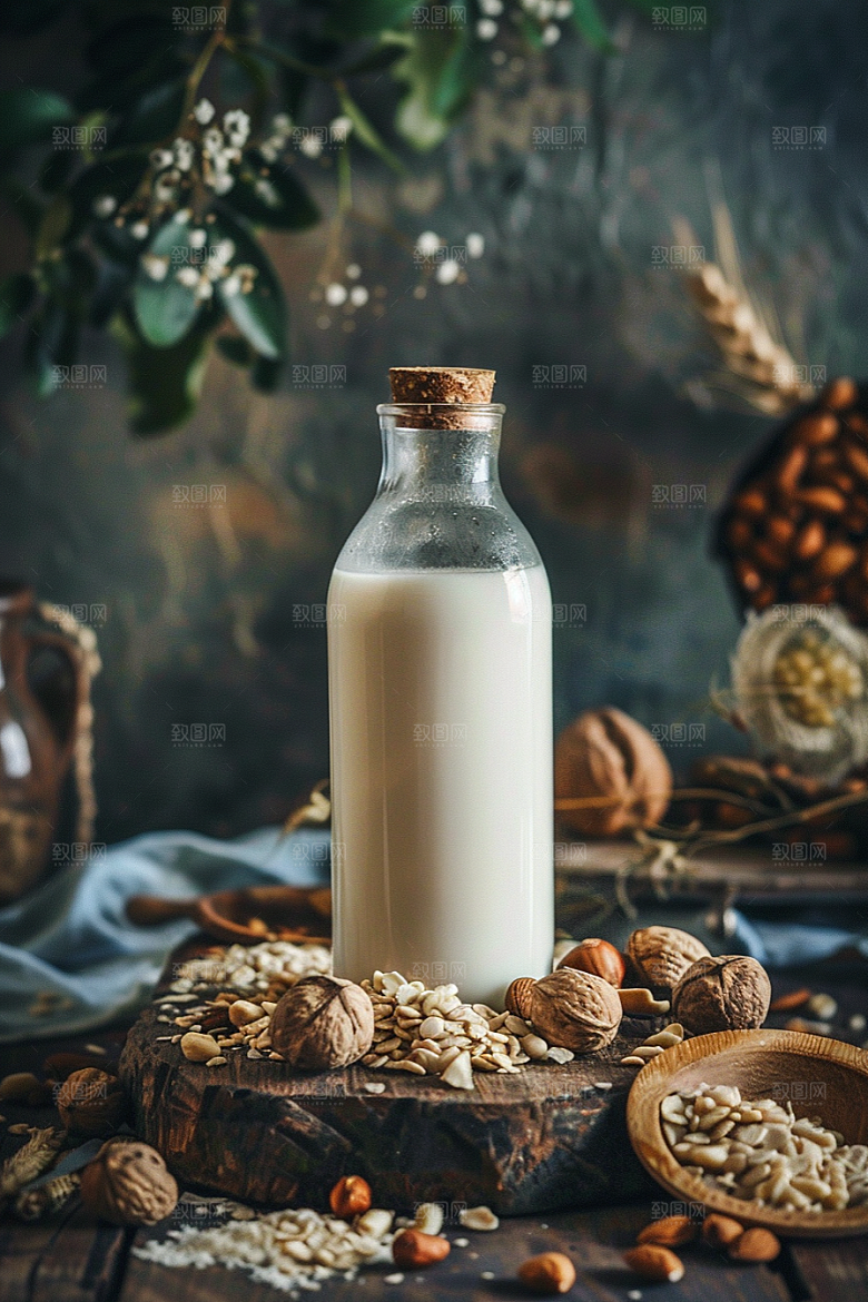 豆浆豆奶饮料自然摄影图