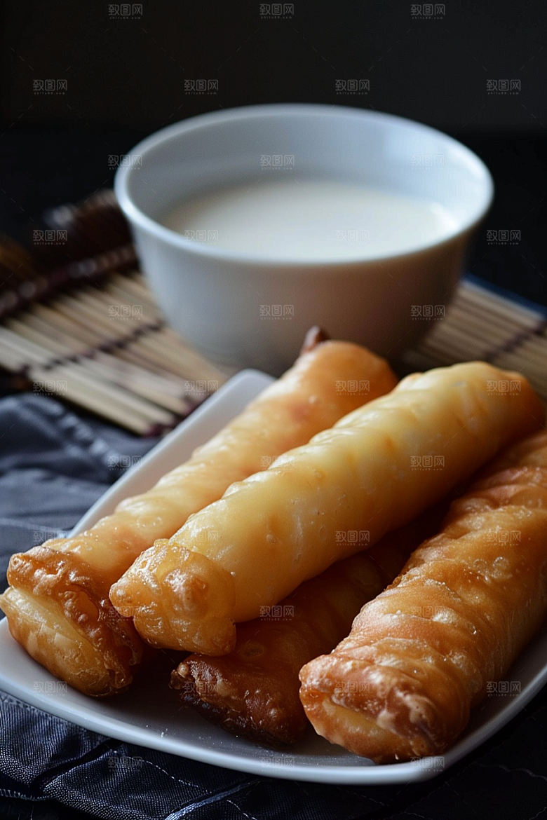 豆浆豆奶牛奶玻璃瓶摄影图