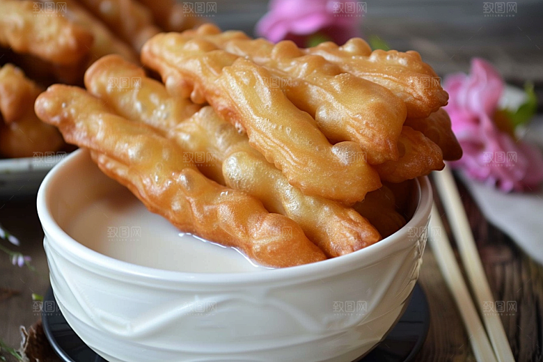 豆浆豆奶能量餐美食摄影图
