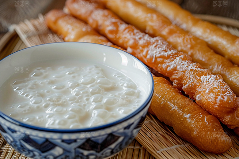 豆浆豆奶能量餐早餐摄影图