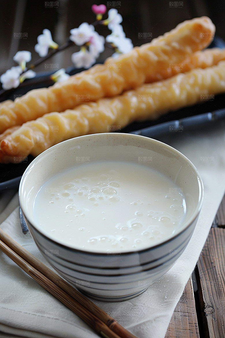 豆浆豆奶早餐饮料摄影图