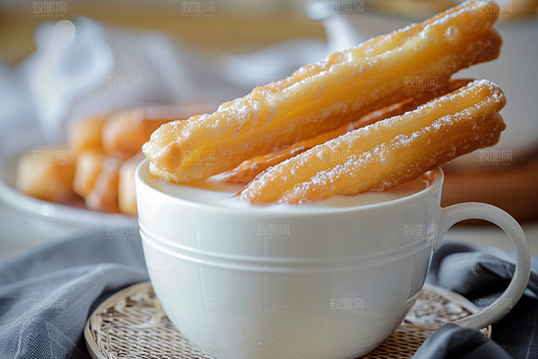 豆浆豆奶谷物早餐摄影图