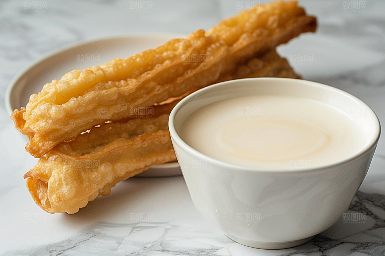豆浆豆奶谷物早餐摄影图