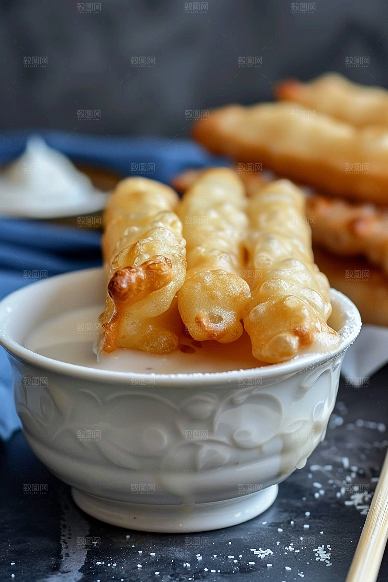 豆浆豆奶美食能量餐摄影图