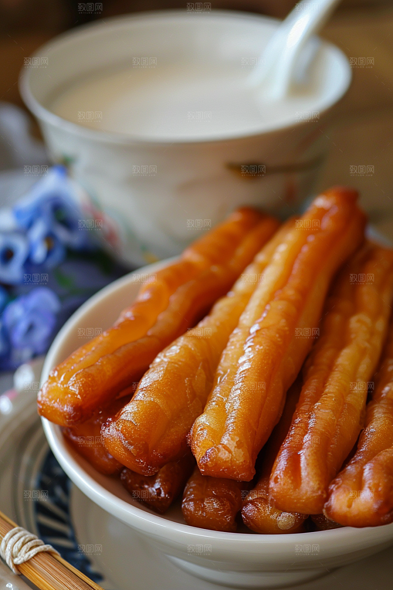 豆浆豆奶奶瓶早餐摄影图
