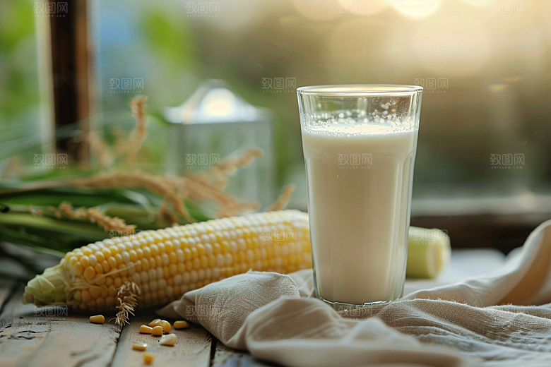 豆浆豆奶玻璃瓶谷物摄影图