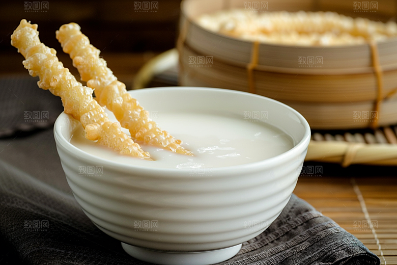 豆浆豆奶谷物早餐摄影图