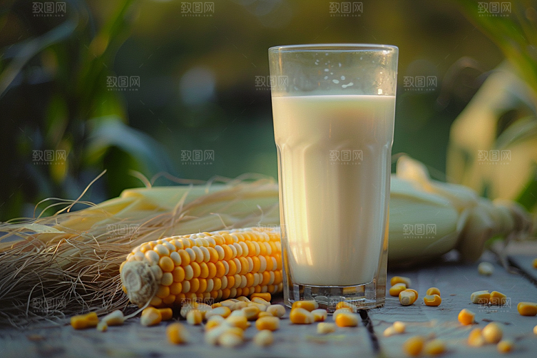 豆浆豆奶早餐美食摄影图