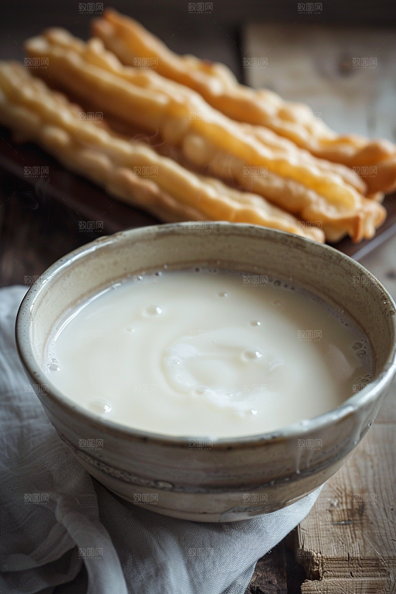 豆浆豆奶谷物早餐摄影图