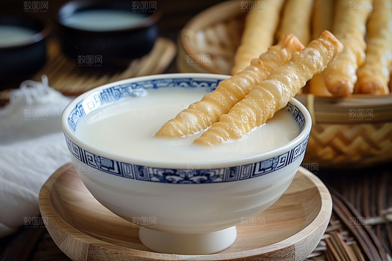 豆浆豆奶早饭自然摄影图