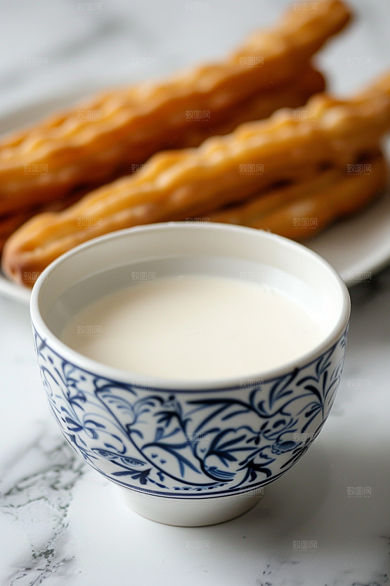 豆浆豆奶能量餐早餐摄影图