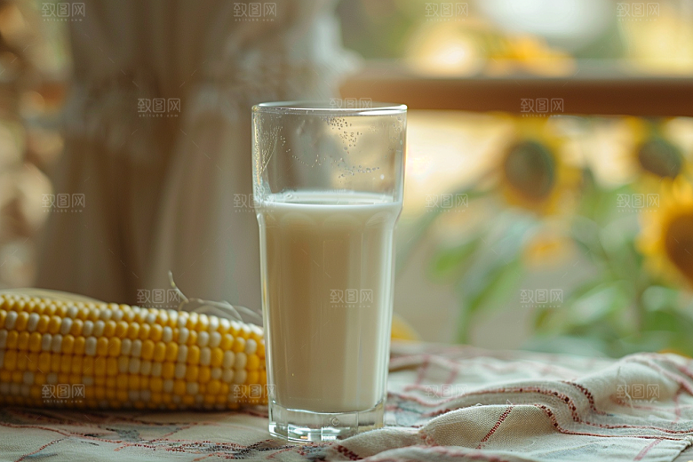豆浆豆奶早餐自然摄影图