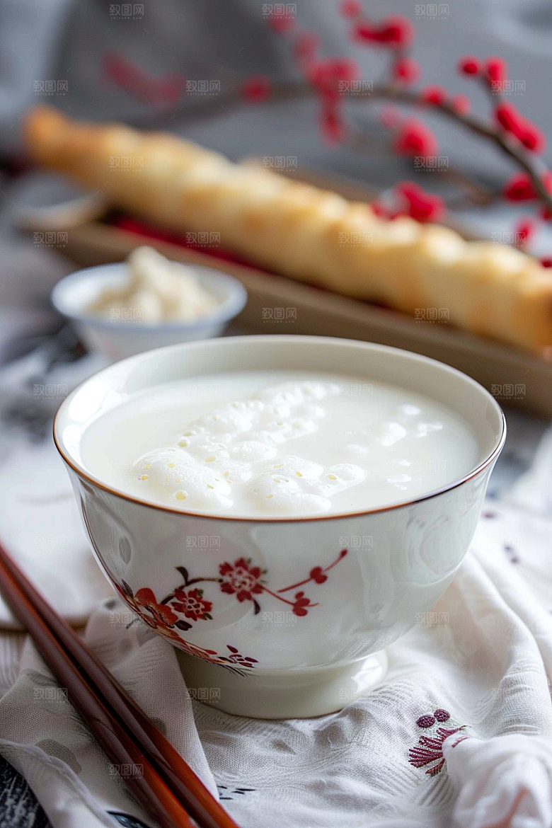 豆浆豆奶日系玻璃瓶摄影图