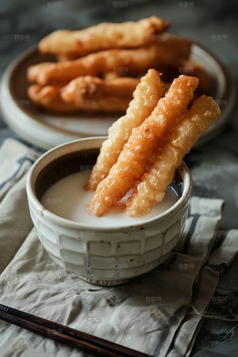 豆浆豆奶玻璃瓶能量餐摄影图