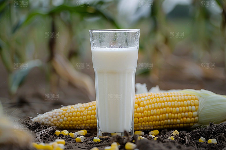 豆浆豆奶奶瓶饮品摄影图