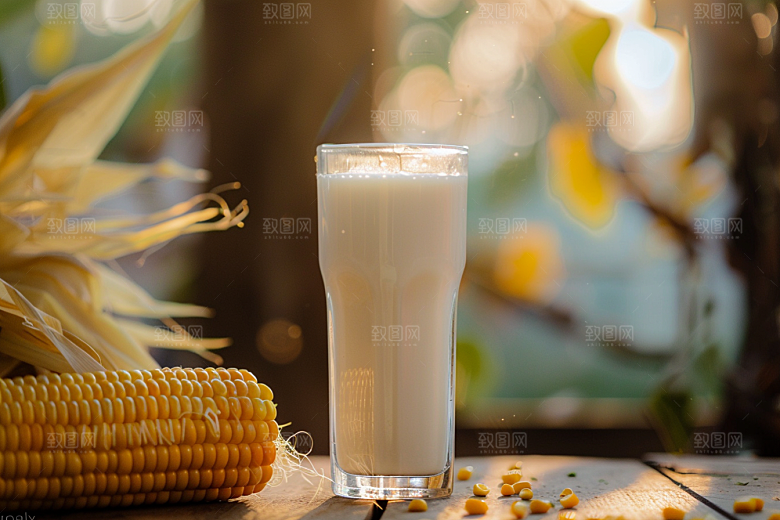 豆浆豆奶玻璃瓶牛奶摄影图