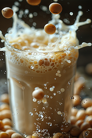 豆浆豆奶早饭饮品摄影图