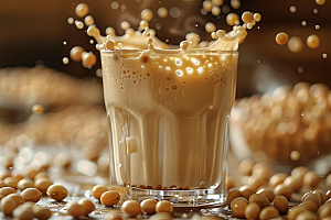 豆浆豆奶能量餐谷物摄影图
