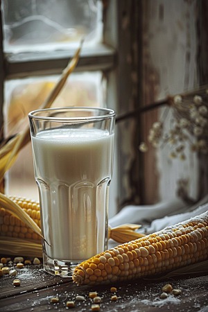 豆浆豆奶自然早饭摄影图