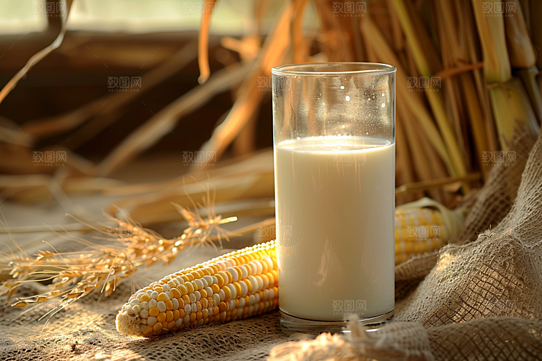 豆浆豆奶牛奶美食摄影图