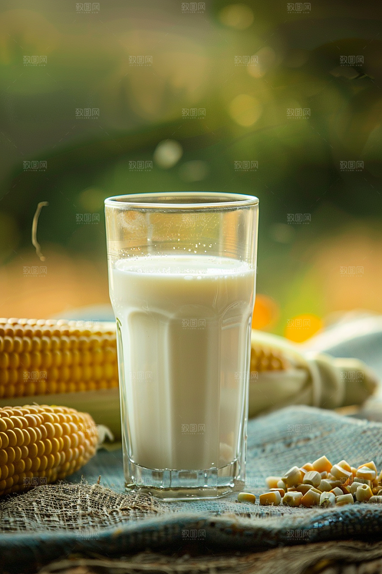 豆浆豆奶日系能量餐摄影图